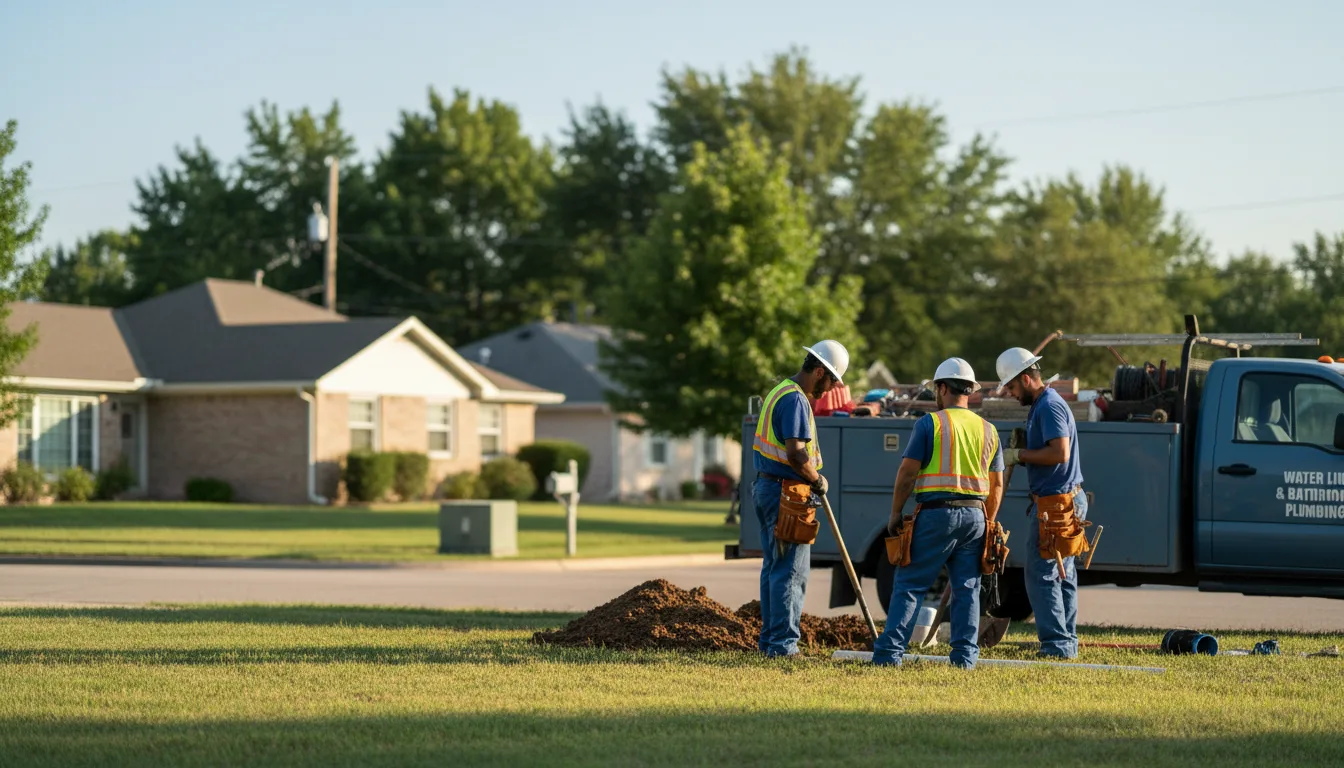 Residential water line and bathroom plumbing service in Glenrock, WY